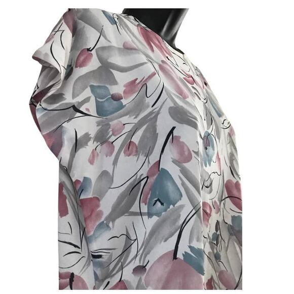 Vintage Plus Size Spring Tulip Floral Dress 1980s Size 16 - Picture 4 of 7